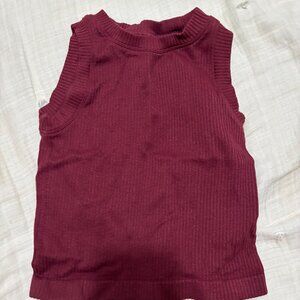 Burgundy Crop Top- XS